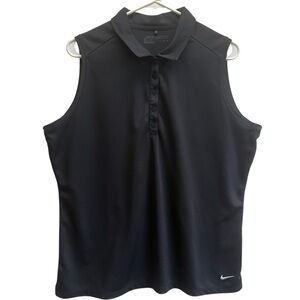 Nike Black Sleeveless Golf Polo Top. Size XXL/TTG